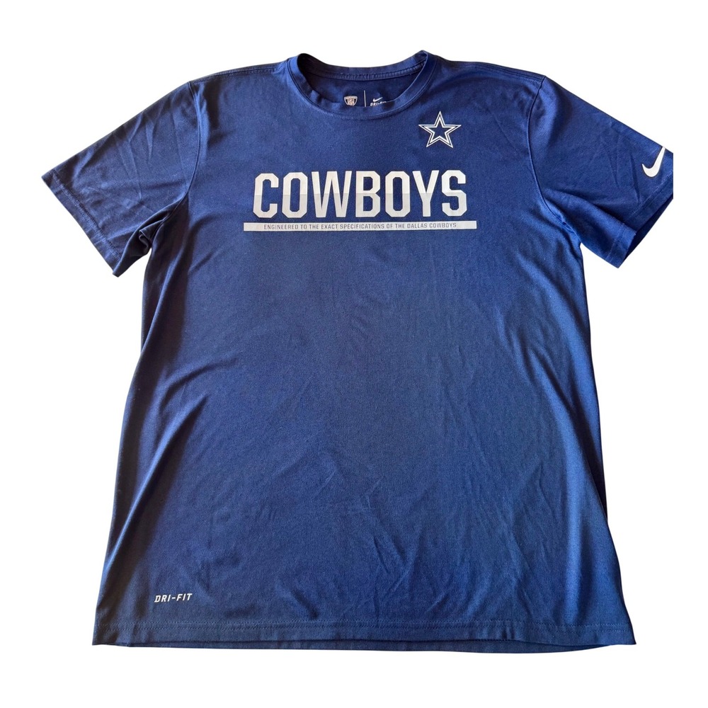 Nike Dallas Cowboys Dri-FIT Training Shirt Mens Large Navy Blue NFL Football Tee